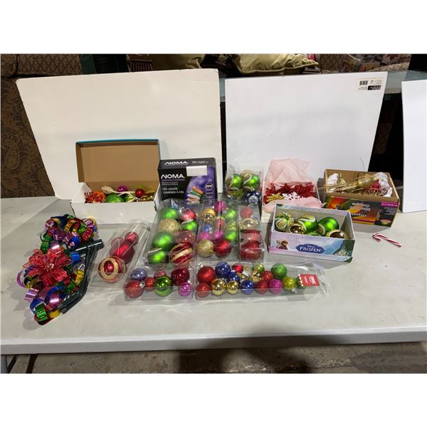 Christmas ornaments and lights