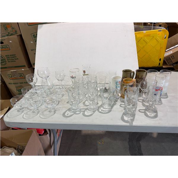 Assorted beverage glasses