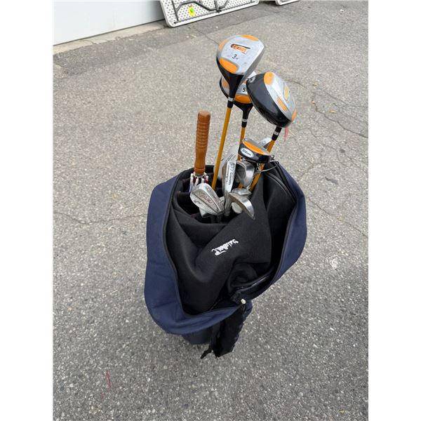Golf clubs and bag