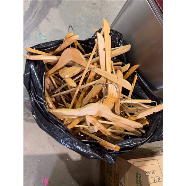 Large bag of wood hangers