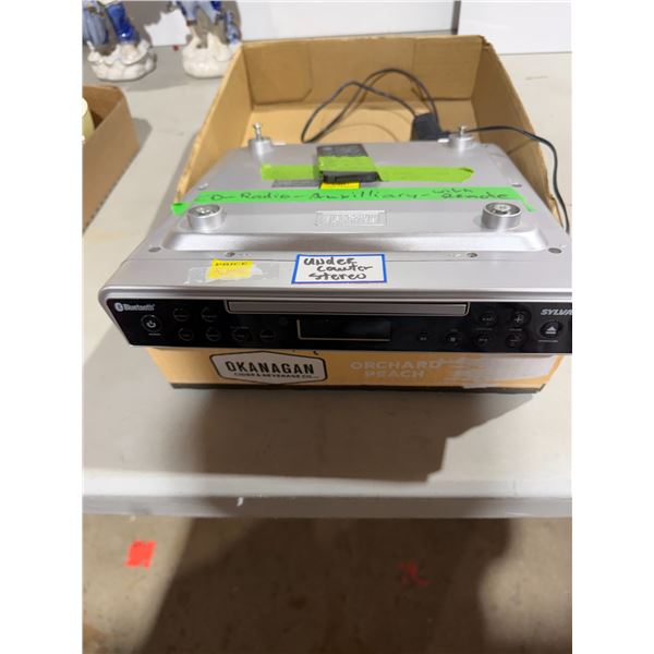 City radio auxiliary with remote for under the counter