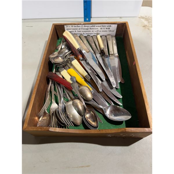 Vintage Wood, Box and Vintage cutlery