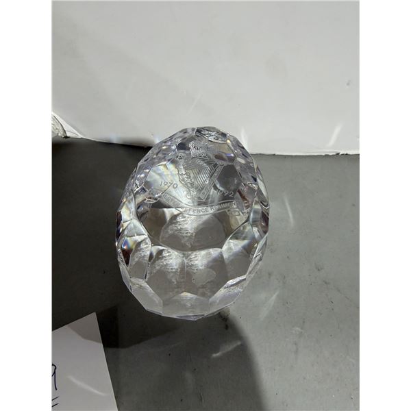 Vintage Ulster defense regiment, crystal paperweight