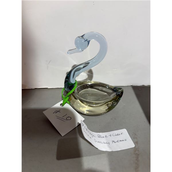Vintage blue/clear swan. Marano?