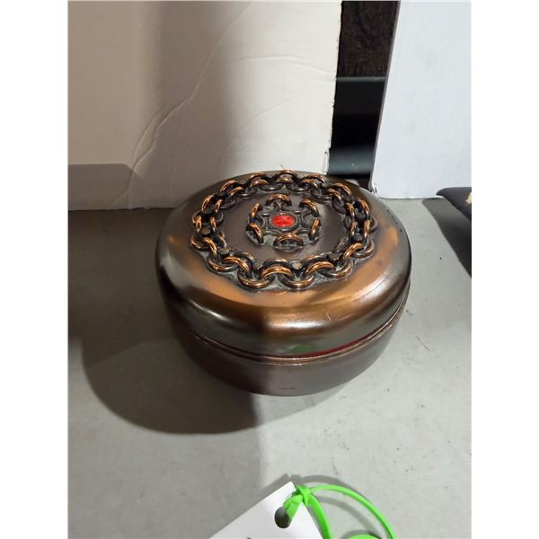 Vintage brutalist bronze copper box. Karoly Will, Hungary