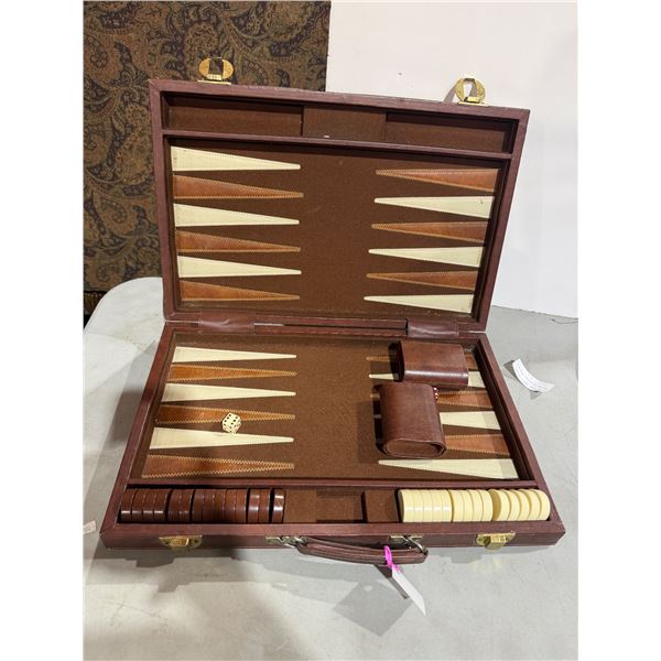 Vintage large backgammon with two discs missing