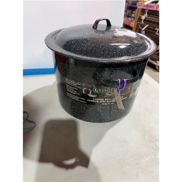 Granite – WARE 12 quart canner and rack never used usa