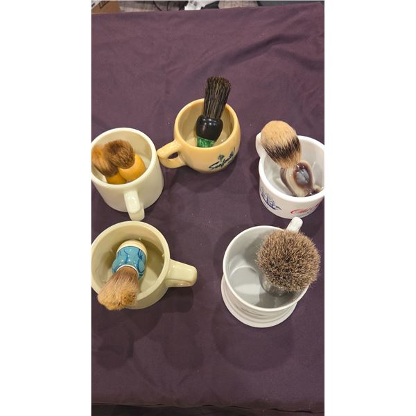 5 vintage shaving mugs
