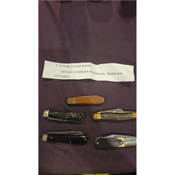 5 vintage pocket knives