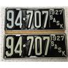 Image 1 : 1927 Saskatchewan Matched Set Unissued