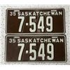 Image 1 : 1935 Matched Set License Plates (near mint)