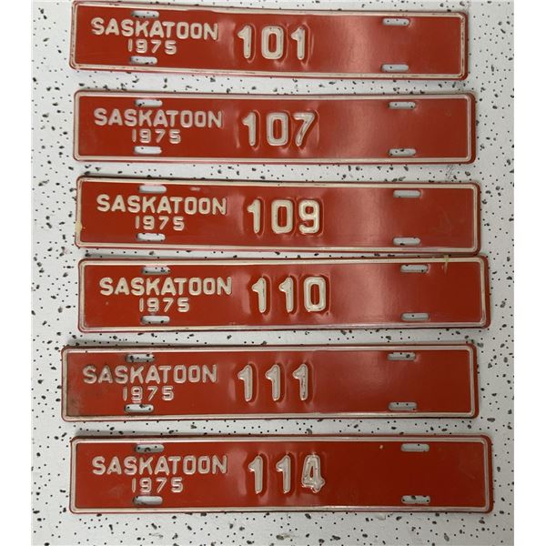 Six Saskatoon Contractor Plates 1975