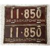 Image 1 : 1938 Saskatchewan Matched License Plates