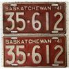 Image 1 : 1941 Saskatchewan Matched License Plates