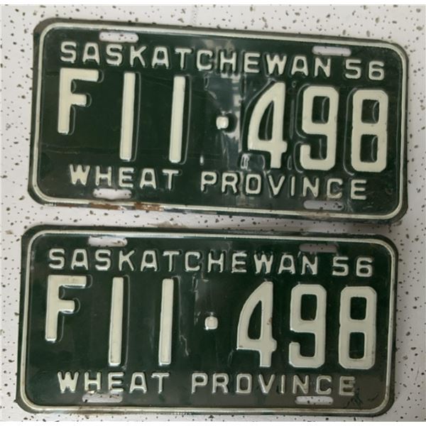 1956 Saskatchewan Matched License Plates