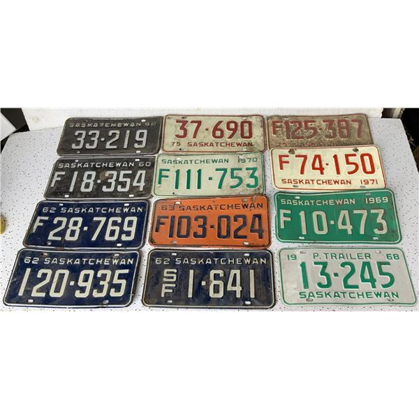 18 Saskatchewan License Plates from 1960-1975