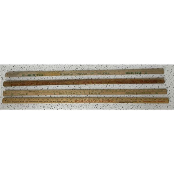 Four White Rose and Massey YardSticks