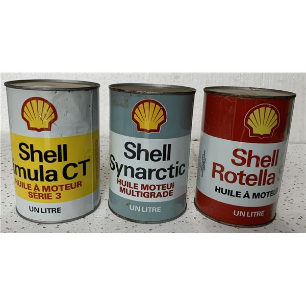 Three Shell Litre Tins