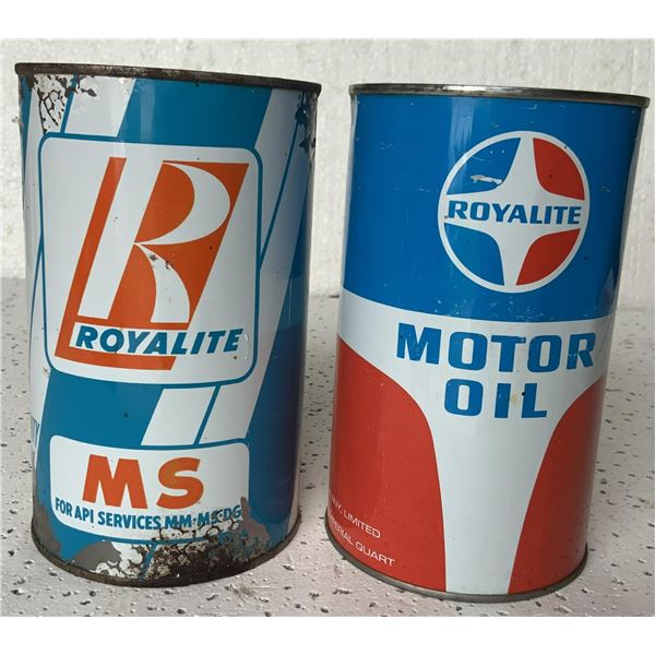 Two Royalite Motor Oil Quarts