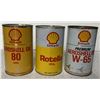 Image 1 : hree Shell Oil Quarts. Two Full