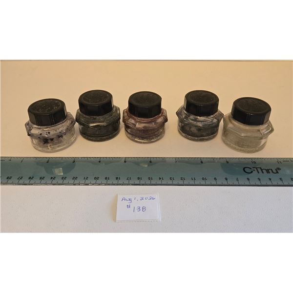 Five Antique Ink Wells
