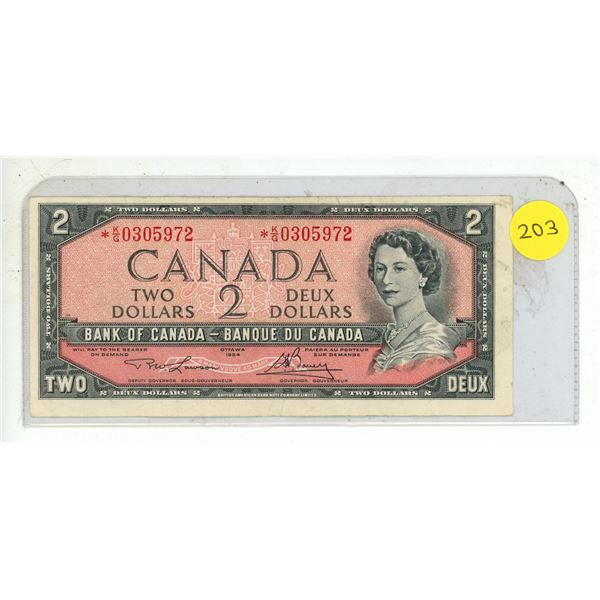 1954 Bank of Canada Two Dollar.
