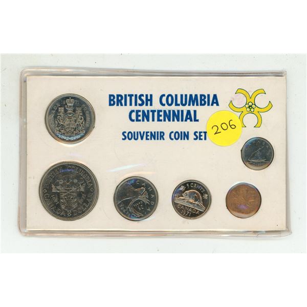 British Columbia Centennial Souvenir Coin Set.