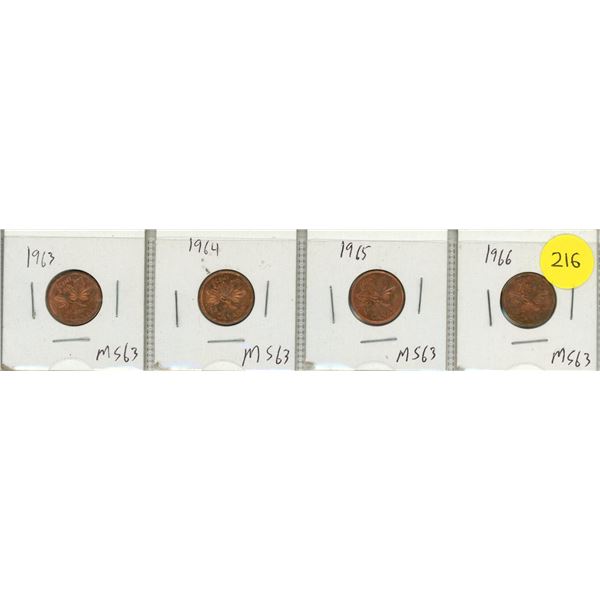 1963-1966 Canada Proof Like Uncirculated Coins.