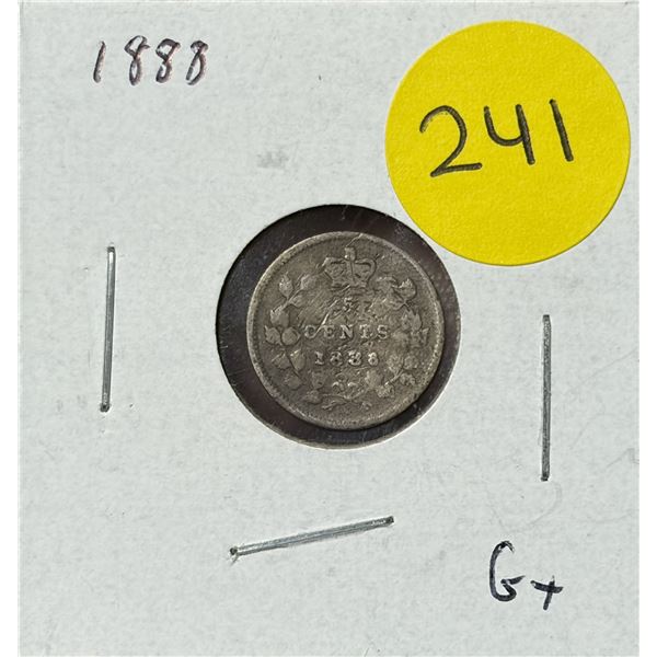 1888 Canada Silver 5 Cents.