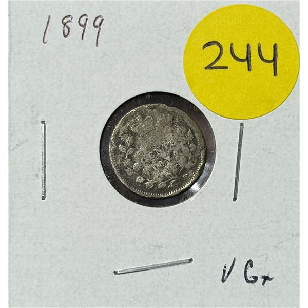 1899 Canada Silver 5 Cents.
