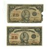 Image 1 : (2) 1923 Dominion of Canada 25 Cents Shinplaster.