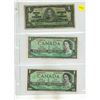 Image 1 : 1937, 1954 and 1967 Canada One Dollar.