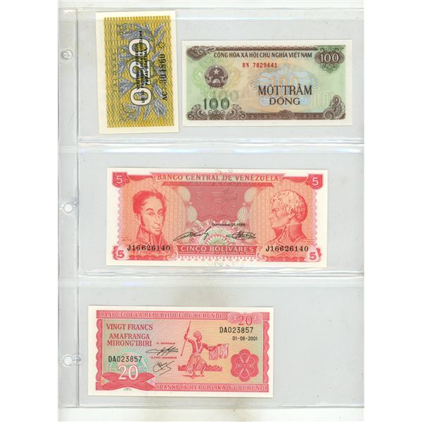 (5) Sheets of Foreign Currency Notes. (Total  16 Notes)
