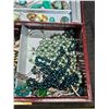 Image 3 : Jewelry Box with Turquoise Toned Fashion Jewelry (insert mechanism has some damage)