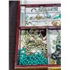 Image 4 : Jewelry Box with Turquoise Toned Fashion Jewelry (insert mechanism has some damage)