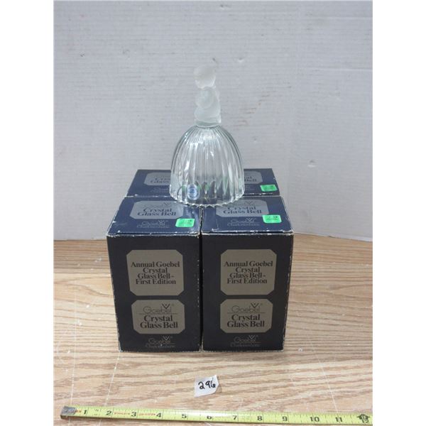 (4) Goebel Crystal Glass Bells