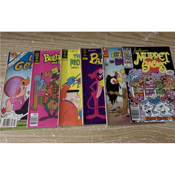 Bull Winkle and Rocky #24 1979, The Little Monsters #35 1976, The Pink Panther #6 1972, Teen Age Peb