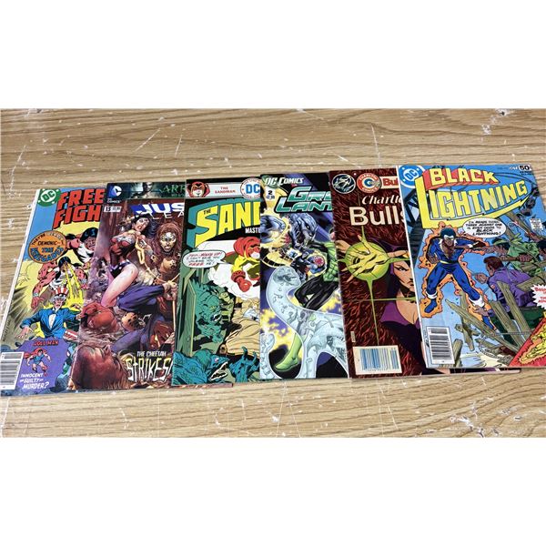 (6) Comics Freedom Fighters #11 1977, Justice League #13 2012,The Savd Man #4 1975, Green Lantern Th