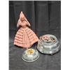Image 1 : Vintage Pink Lady Figurine & Musical Trinket Box w/ Fashion Jewlery