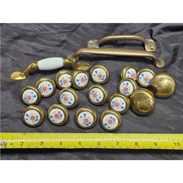 Vintage Style Brass Coloured Hardware Lot