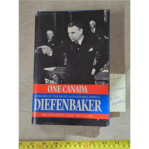 John diefenbaker autographed book- 1975
