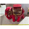 Image 1 : Red ceramic elephant statue- 23"L by 20"H