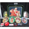 Image 1 : Vintage Coca Cola Tray, SantaClaus and 6 Small Coca Cola Chips Trays and 6 misc. ITEMS