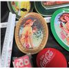 Image 2 : Vintage Coca Cola Tray, SantaClaus and 6 Small Coca Cola Chips Trays and 6 misc. ITEMS