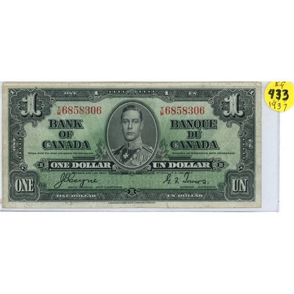 1937 King George 1 dollar bill
