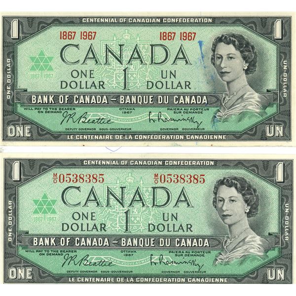 2 1967 Uncirculated Bills