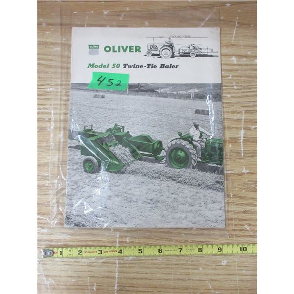 Oliver Model 50 Twine Tie Baler Booklet