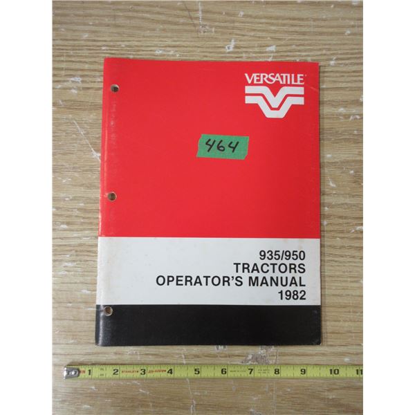 Versatile 935/950 Tractor Operators Manual 1982