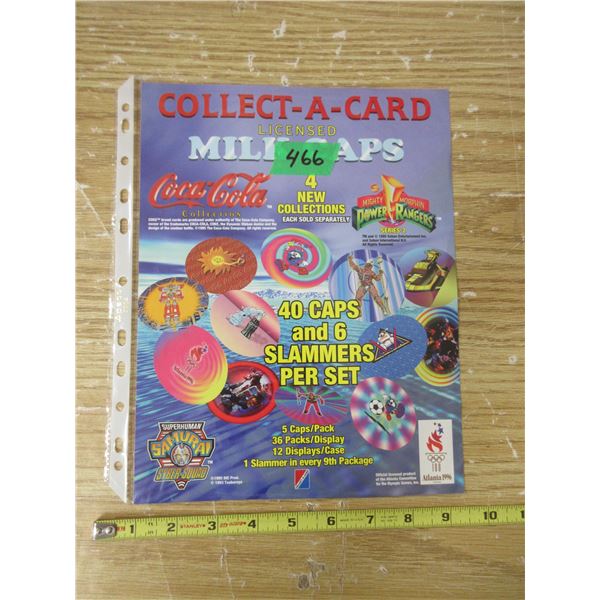 1995 Collect-A-Card Licensed Milk Caps Dealer Sell Sheet 1 Sided