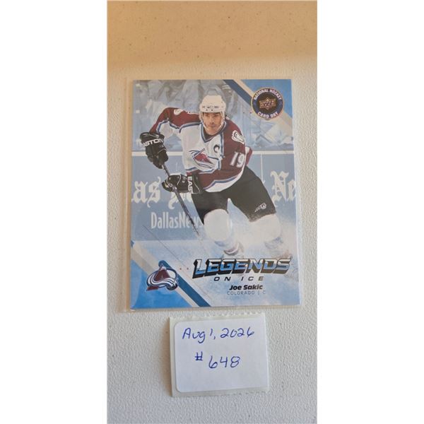 Joe Sakic Legends on Ice Card